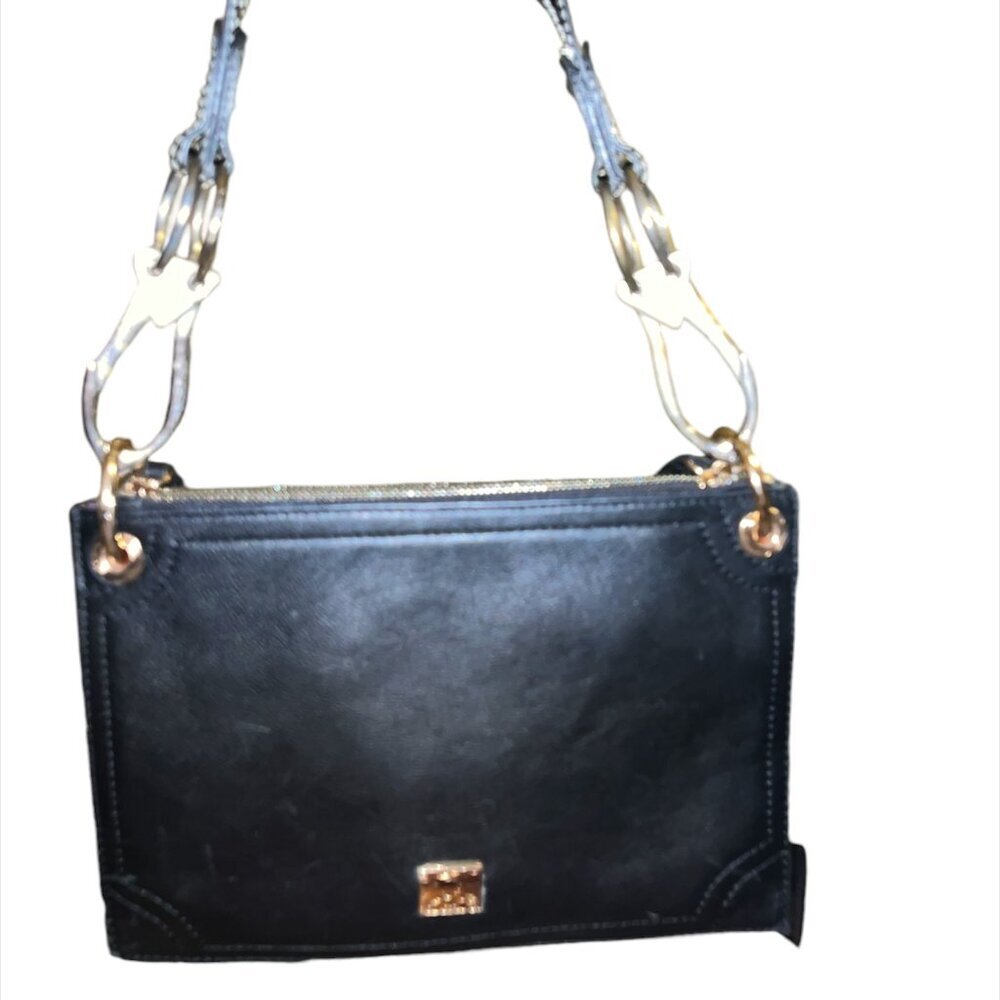 Kooba Black Leather Envelope Purse with Removable Shoulder Strap - Picture 4 of 12